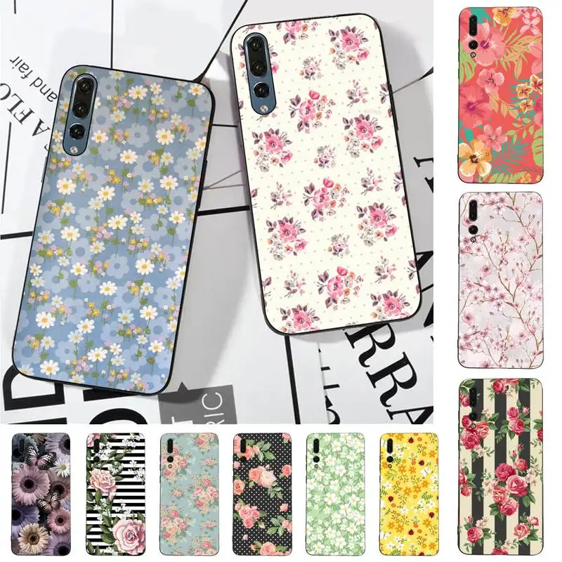 

Floral Phone Case for Huawei P30 40 20 10 8 9 lite pro plus Psmart2019