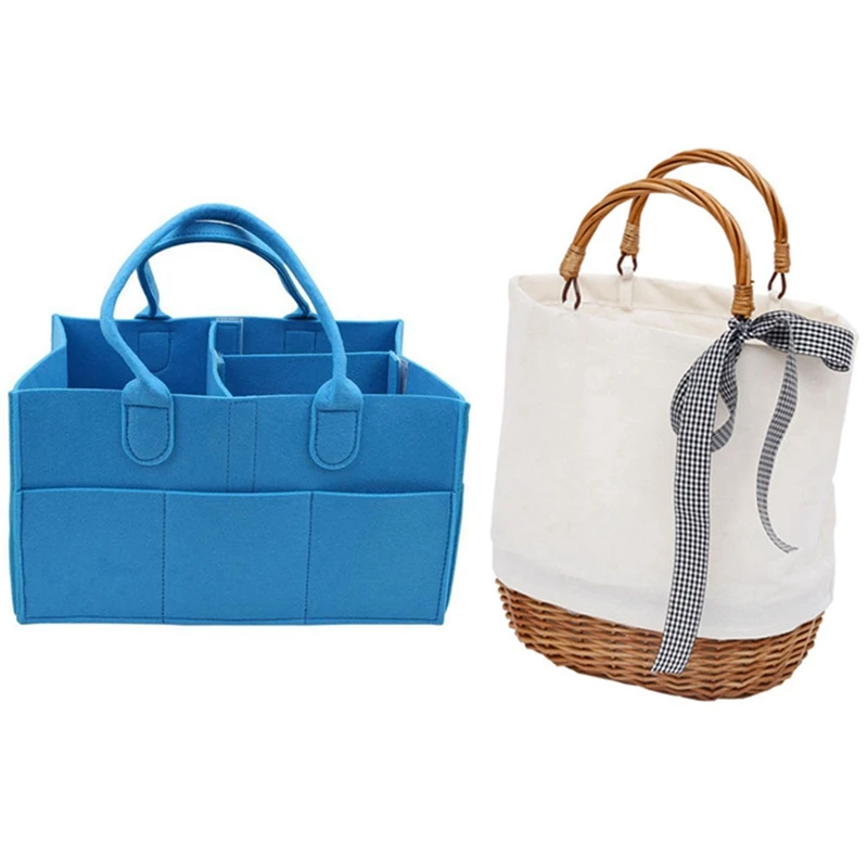 

Baby Diaper Toys,Daily Necessities,Organizer,Portable Storage Bag Blue & Bag Waterproof Women Rattan Clutch Handbag