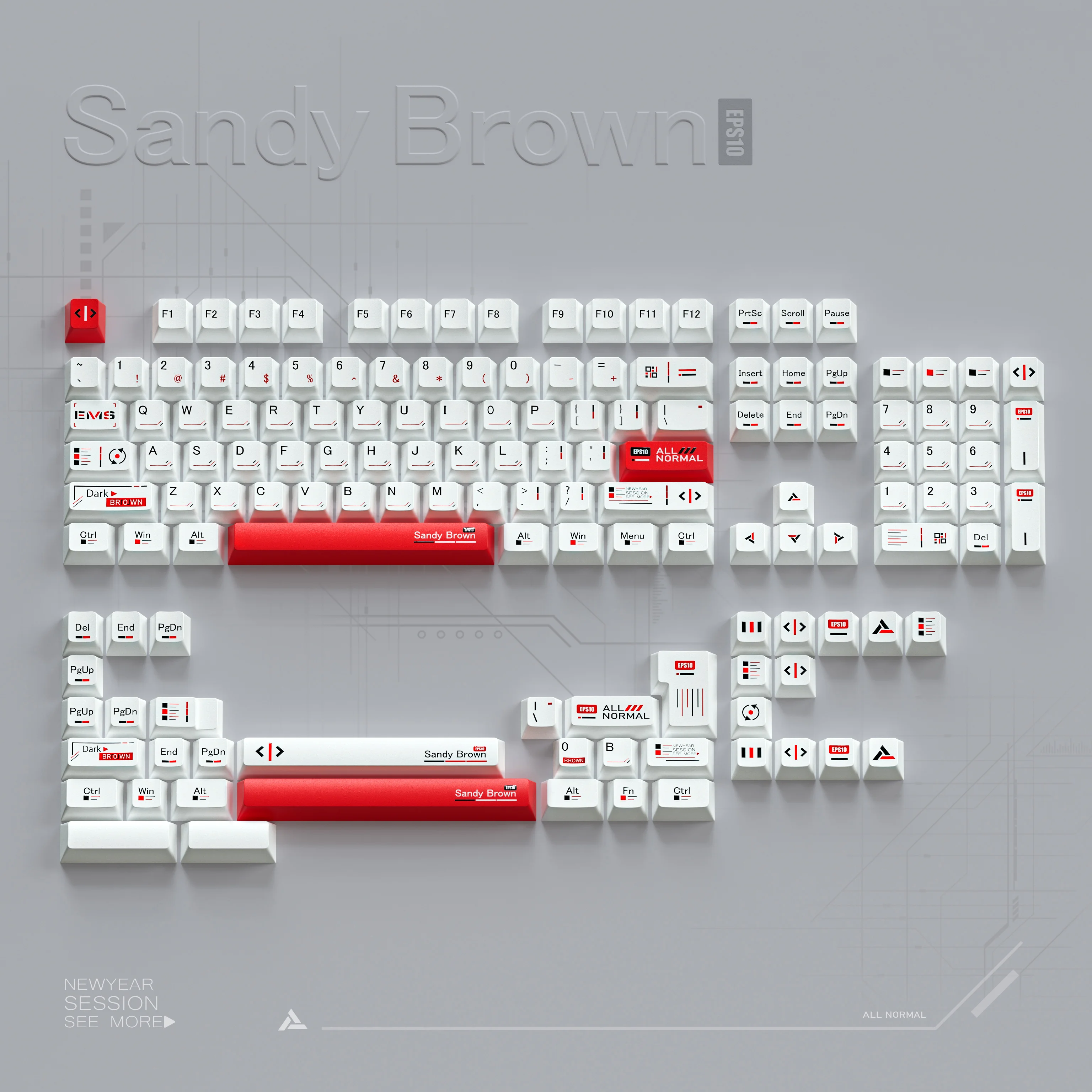 Фото Белые колпачки для клавиш Cherry Pbt Белые простые колпачки для клавиш Красные механические L-образные колпачки для входа 2,25/2,75U Космическая планка Alice Layout Keycaps №1