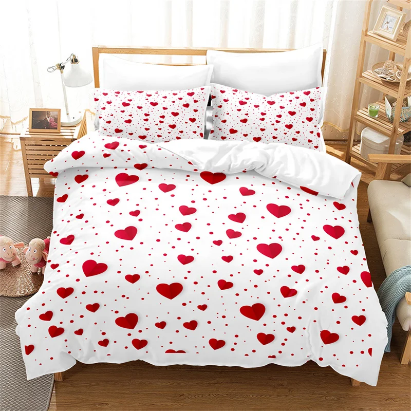 

Red Love Bedding Set Boys, Girls Duvet Cover Set 3d Kids Bedding Fashion King Size Comforter Bedding Sets Queen Duvet Cover Set