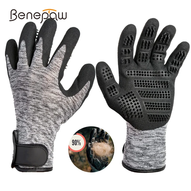 

Benepaw Pet Grooming Gloves Hair Removal Shedding Bathing Left Right Hand For Cats Dogs Horses Short Medium Long Fur