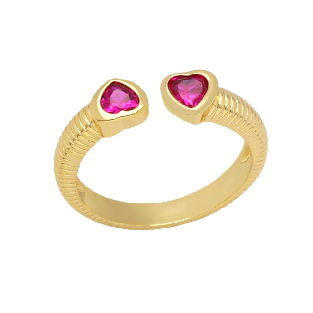 OCESRIO модное разноцветное женское кольцо с сердцем позолоченное циркониевое