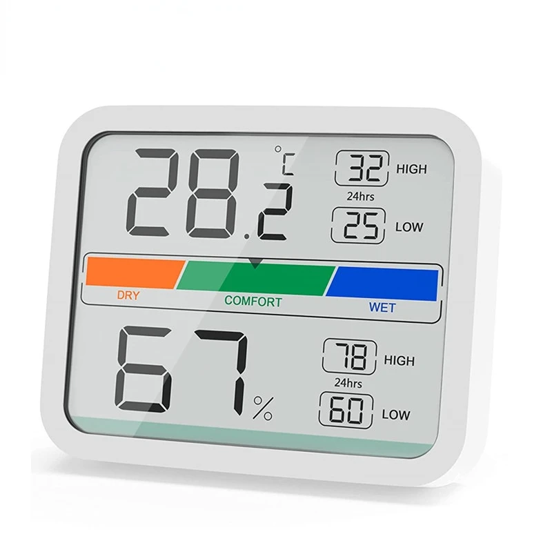 

LCD Digital Thermometer 2 Hygrometer Indoor Thermo-Hygrometer with Magnet, MIN/MAX Records for Room Climate Control