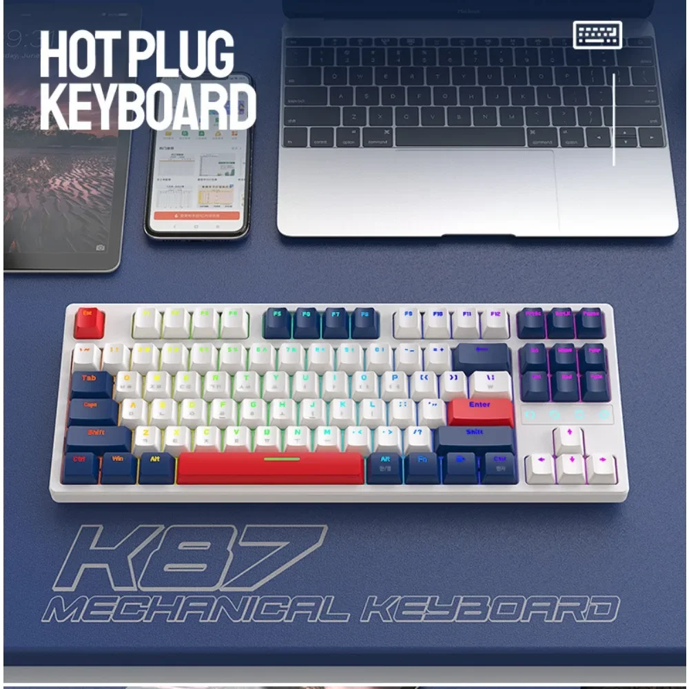 Корейская механическая клавиатура ZIYOULANG K87 горячая Распродажа 80% регулируемая