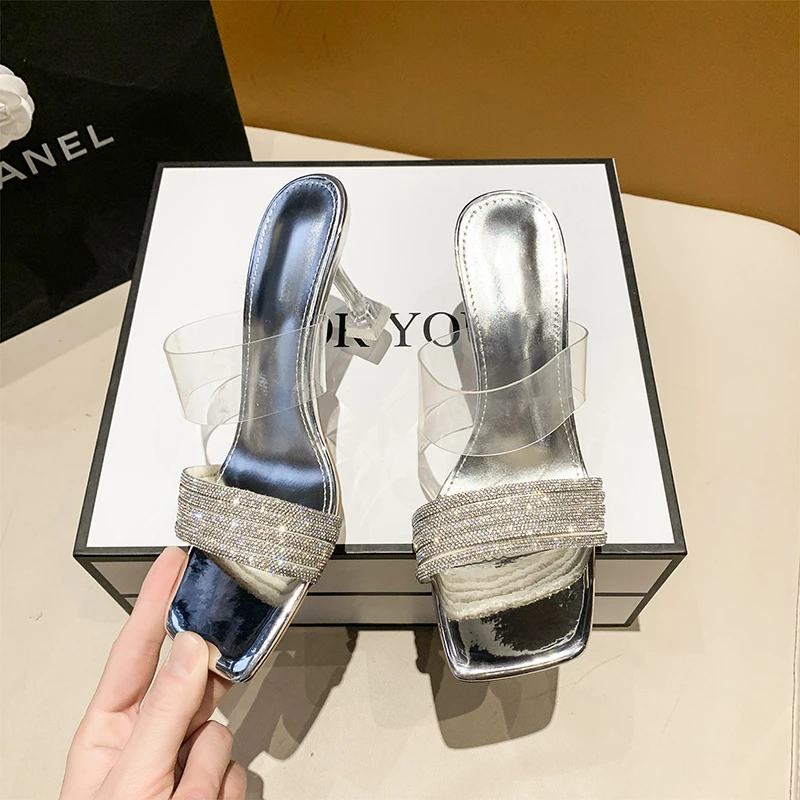

Women's Sandals Fashion Summer Transparent Sandals High Heels Sexy Women's Shoes Luxury Rhinestone Design Women Sandals Summer