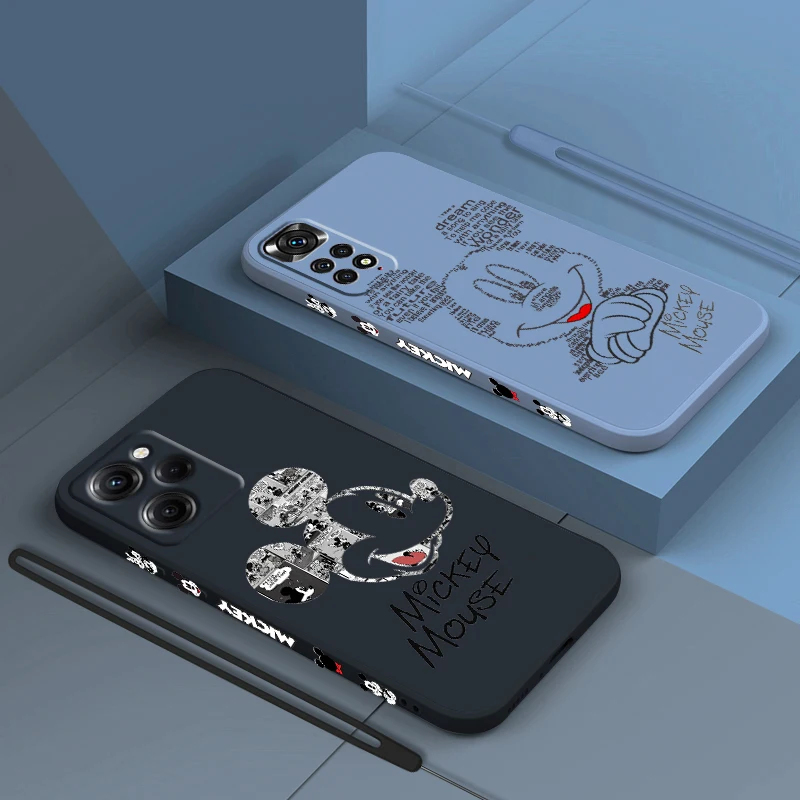 

Disney Cute Mickey Minnie For Xiaomi Redmi Note 12 11 11T 10 10S 9 9S 9T 8 8T 7 Pro Plus Speed Liquid Left Rope Phone Case