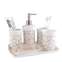 bathroom 5 piece ceramic bathroom supplies five piece nordic washing set hotel product gargle cup