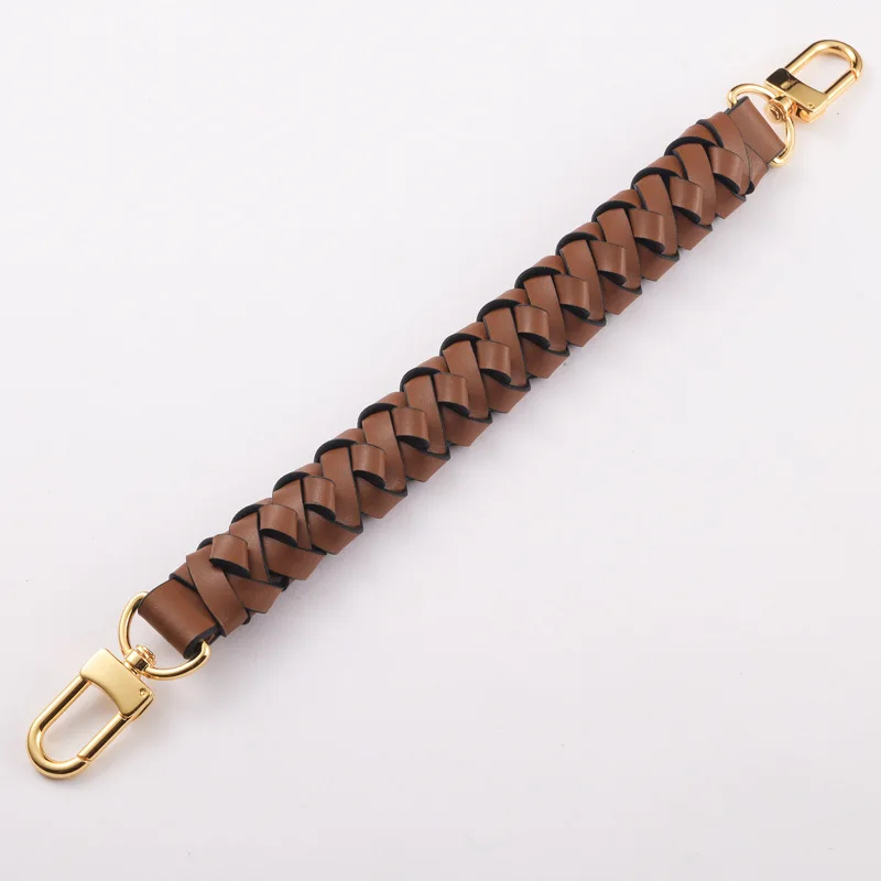 Synthetic Second Grade Leather Braided Hand-carried Handle Strap For Designer Women Handbag Lady Shoulder Bucket Bag Replacement
