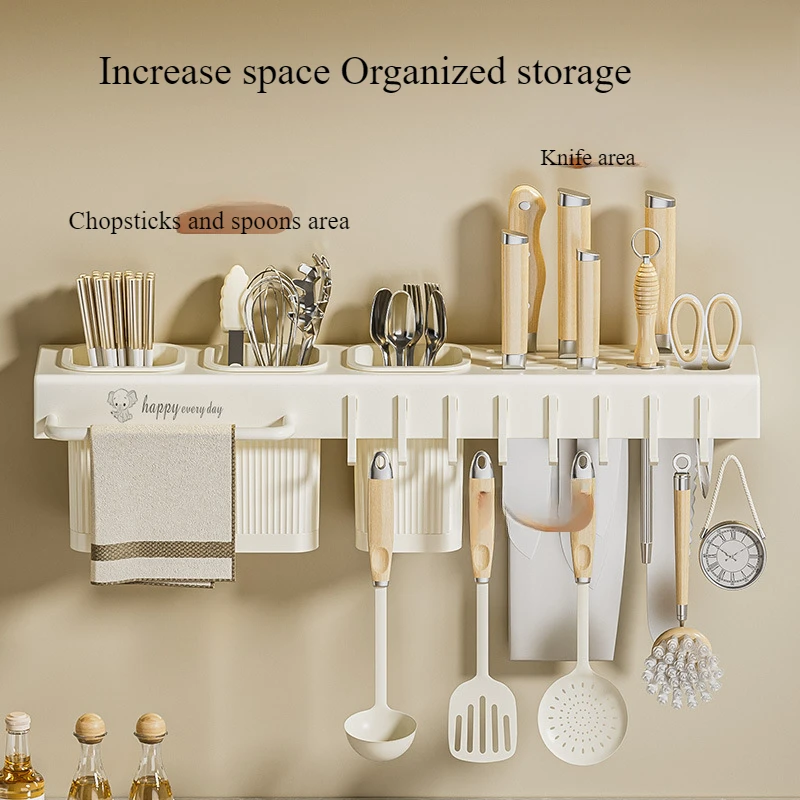 Держатель для сушки кухонных ножей Bear без сверления многофункциональный