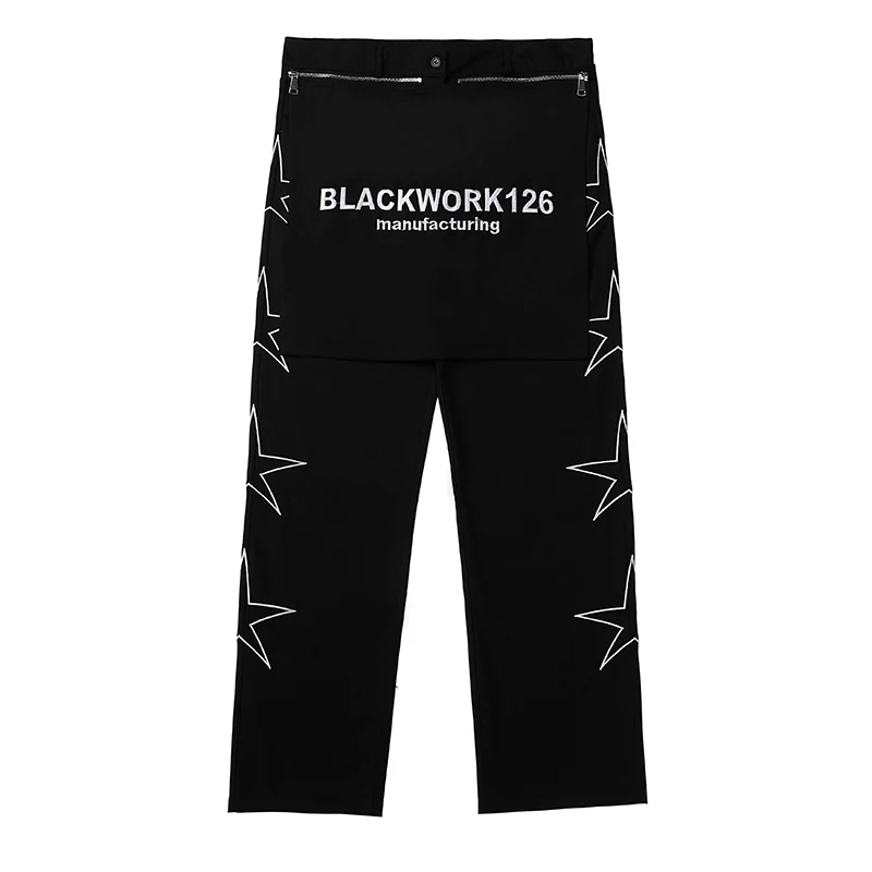 

Брюки мужские и женские прямые на молнии со съемной вышивкой в стиле ретро