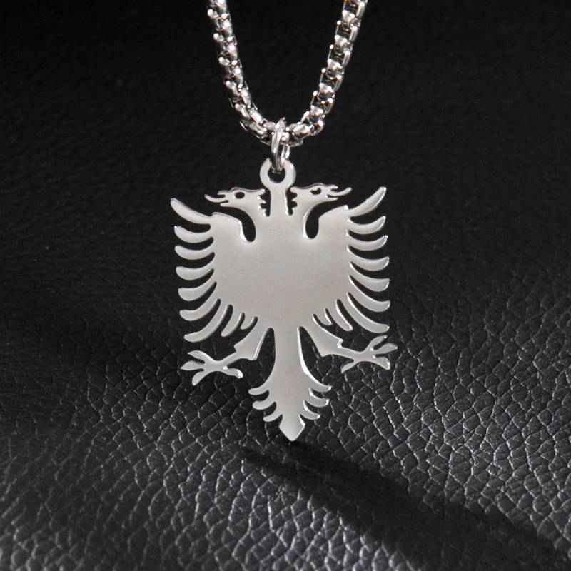 Shuangshuo защитный ожерелье из нержавеющей стали с албанским орлом бриллиантовый