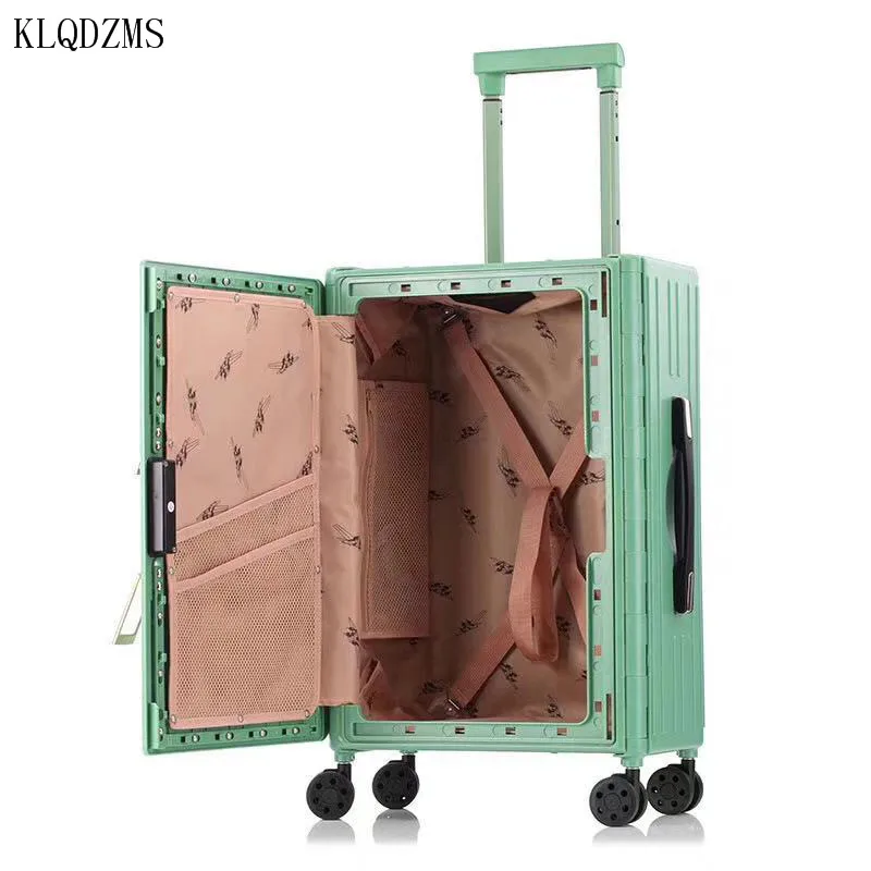 KLQDZMS Foldable Trolley Case Fashion Simple Luggage Female 20 Inch Portable Mute Universal Wheel Cabin Luggage Student Suitcase