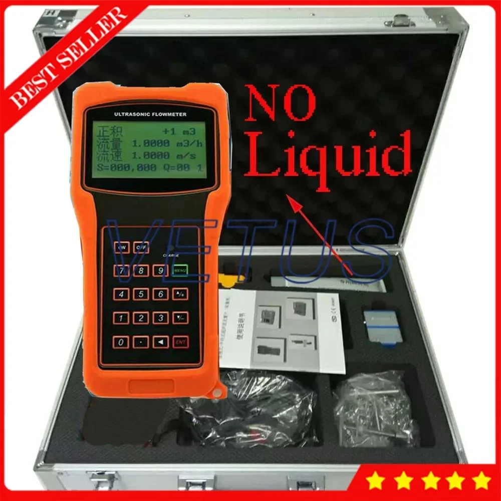 TUF-2000H-TM-1 Handheld Digital Ultrasonic Water Flow Meter Flowmeter for DN50 To 700mm Pipe Size -40 90 Degree