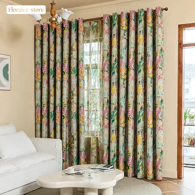 1 шт. роскошные шторы с принтом для гостиной и спальни картина маслом