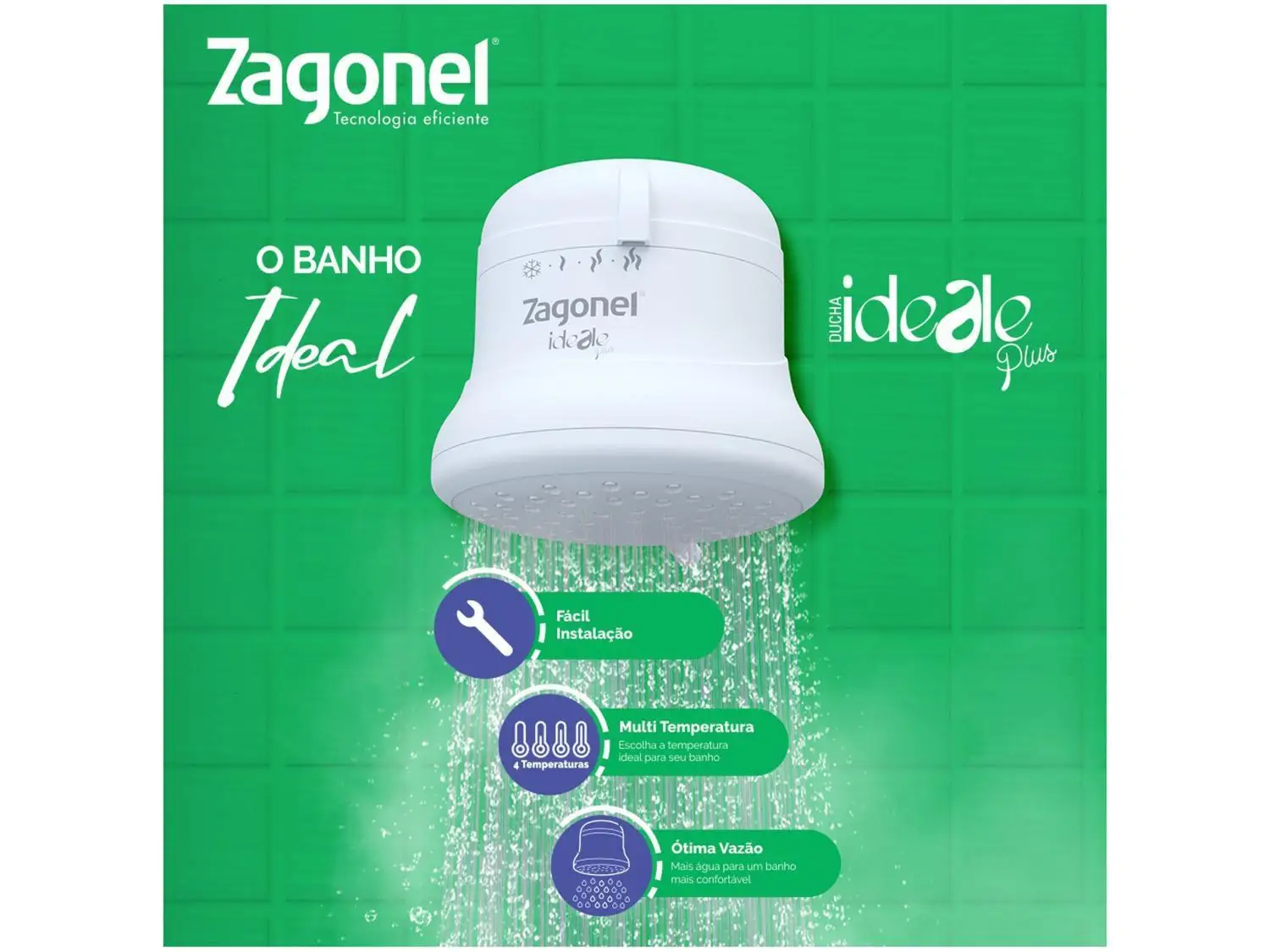 

Shower Shower Ideale Plus 4 temperatures 6800W 220V Zagonel