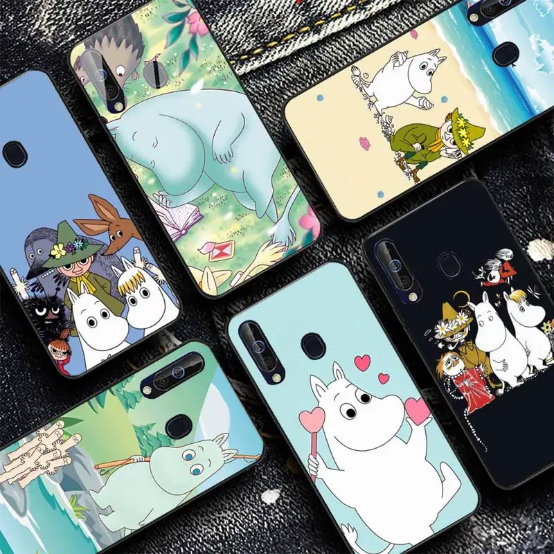 

MINISO Cartoon Cute H-Hippo M-MoomineS Phone Case for Samsung A51 01 50 71 21S 70 31 40 30 10 20 S E 11 91 A7 A8 2018