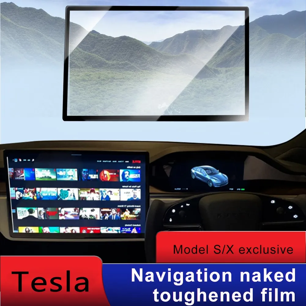 

For Tesla Model S X 2021-2022 Car Screen Protector Clear Tempered Glass Screen Protection Film