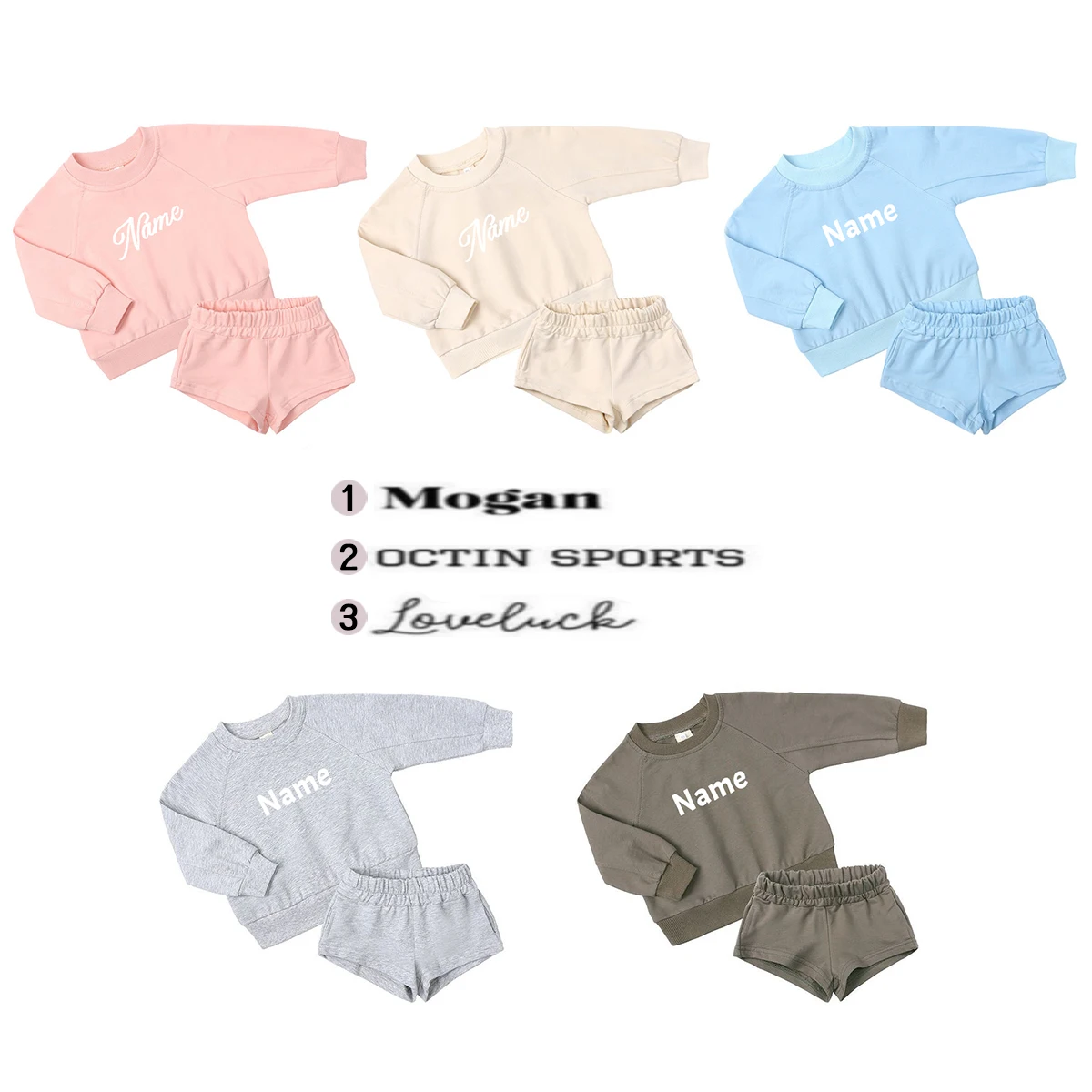 

2023 Fall Season Outfits Baby Girls Clothes Set Customized Name Embroidery Top Clothes Many Colour Bodysuit Long Sleeve For Boys