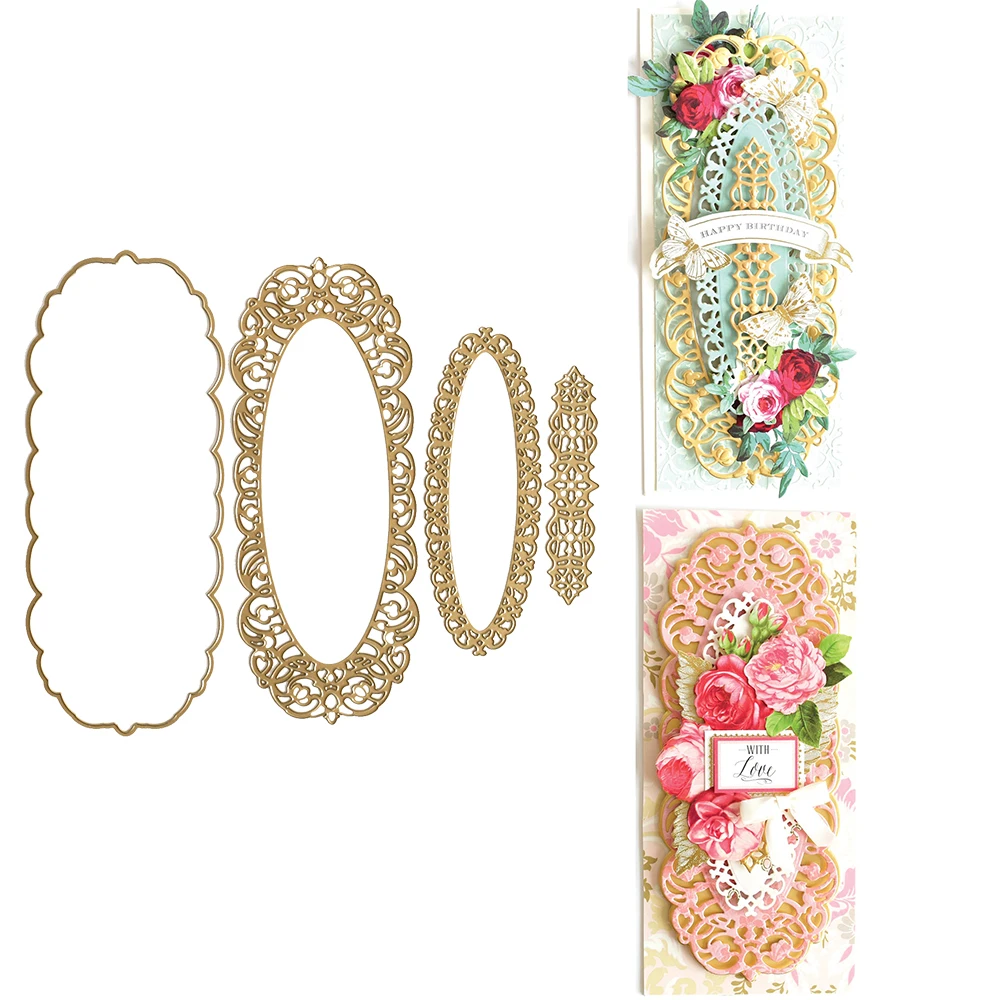 

Oval Lace Metal Cutting Dies No Clear Stamps For Diy Dies Scrapbooking Paper Card Embossing Decoration Craft Cut Dies