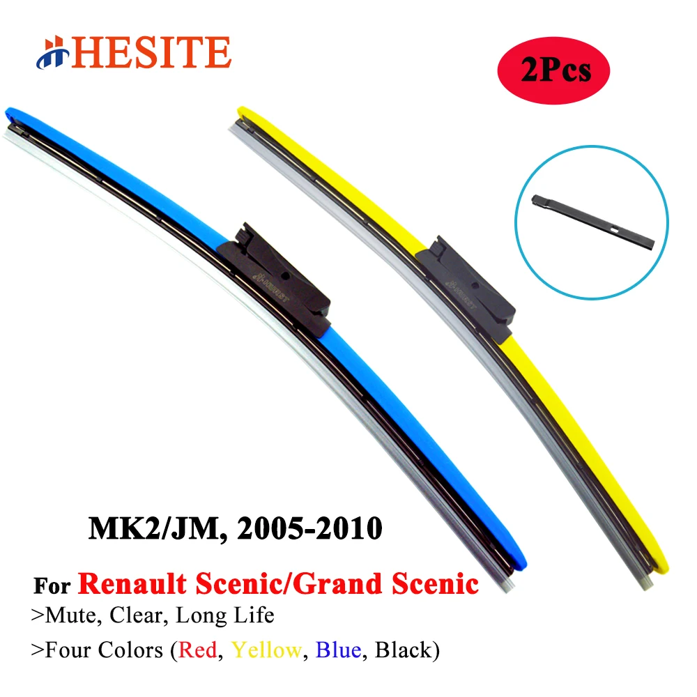 

HESITE Colorful Windshield Wiper Blades For Renault Grand Scenic MPV MK2 JM 2005 2006 2007 2008 2009 2010 Car Accessories Wipers