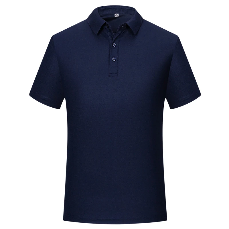

Men's Short Sleeve Polo Shirts Solid Color Stretch Smooth Breathable Cool Feeling Button Up Summer T-shits Casual Man Clothing