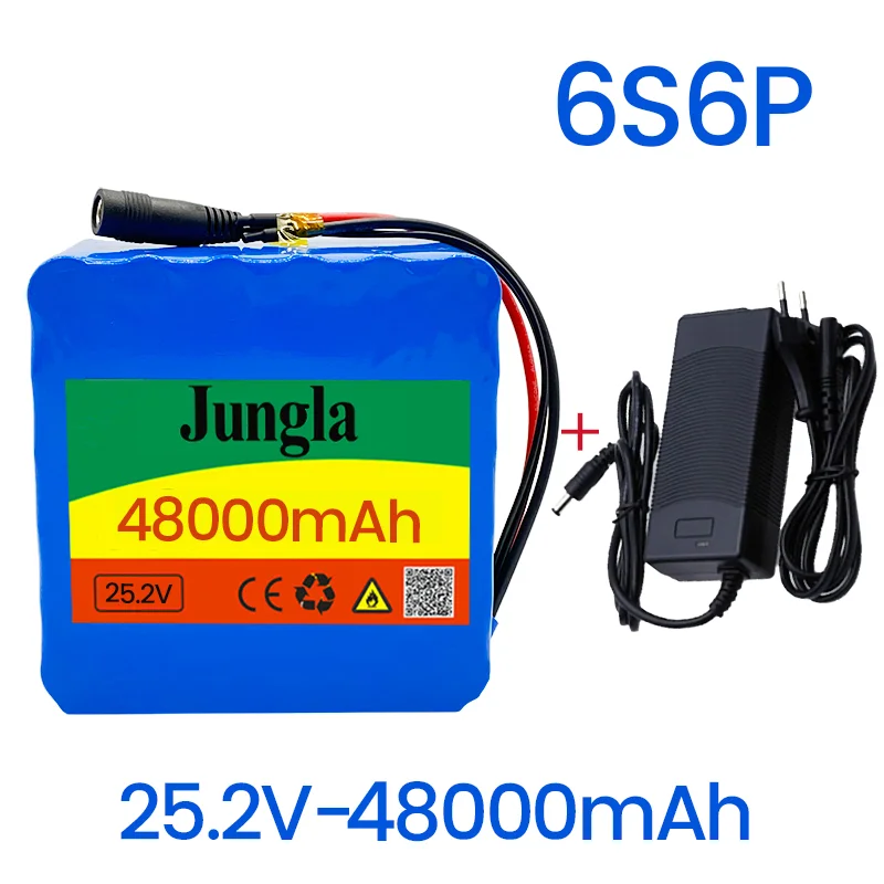 

100%NEW 6s6p 24V 48ah 25.2v lithium battery pack battery for electric bicycle eBike Scooter Wheelchair cutter with BMS + charger