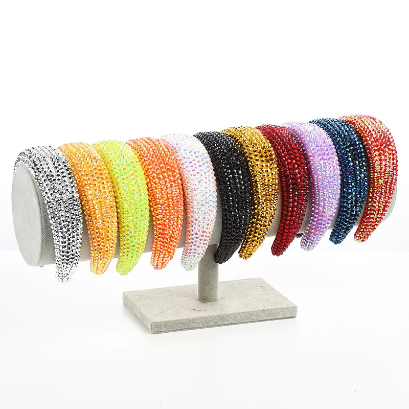 

INS Rhinestone Hair Pin Headpiece Colorful Wide-Brimmed Headband Luxury Trend Hair Accessories For Women Fashion Jewelry New2023