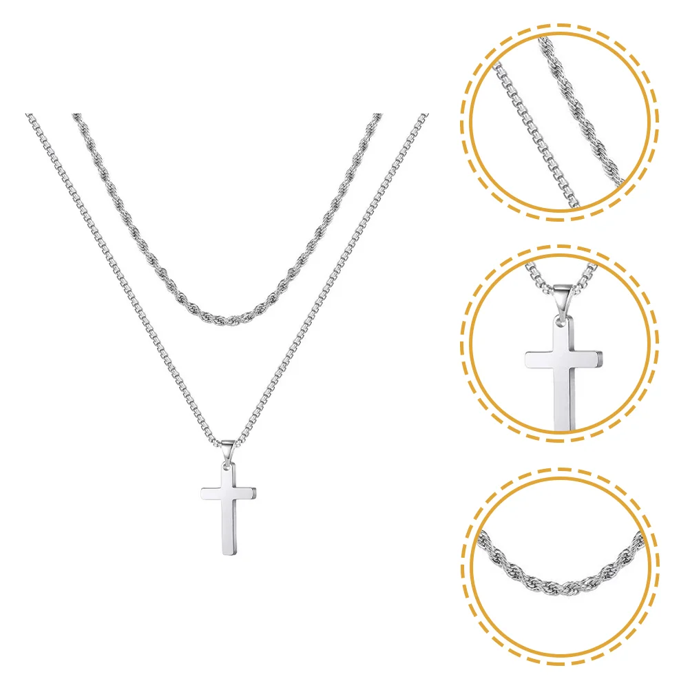 

Women Jewelry Clavicle Chain Double Layered Pendant Hip Hop Cool Style