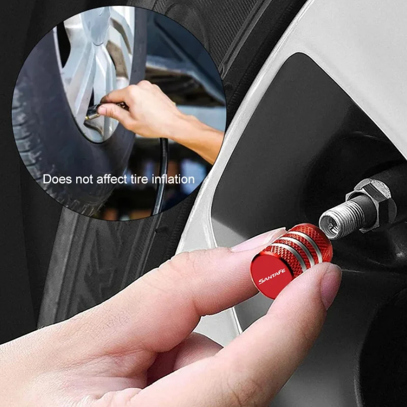 Металлические колпачки для воздушных клапанов колесных дисков Hyundai SANTAFE, Accent, CRETA, ELANTRA, Kona, I20, I30, I40, IX20, защита от пыли, наклейка (art.: 3920d7bdbdbb8) - 3920d7bdbdbb8
