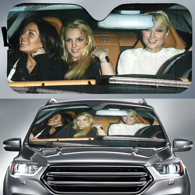 Paris Britney Lindsay Heat Car Sun Shade Iconic Car Accessories 2000s, Car Sun Shade, Car Sun Shade, Car Windshield, Car One