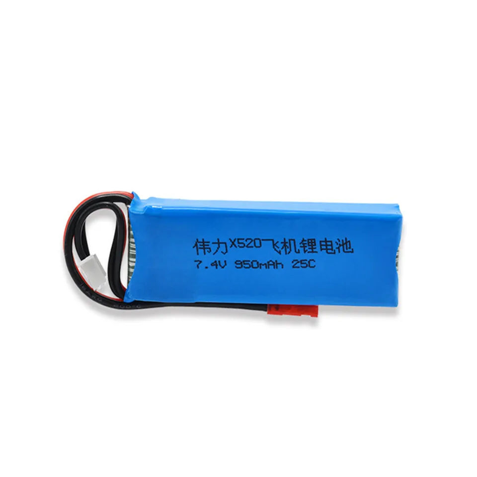 

2S 7,4 V 950mah 25C Литий-полимерный аккумулятор JST соединитель для Wltoys XK 520 RC неподвижное крыло пульт дистанционного управления самолет вертолет аксессуары