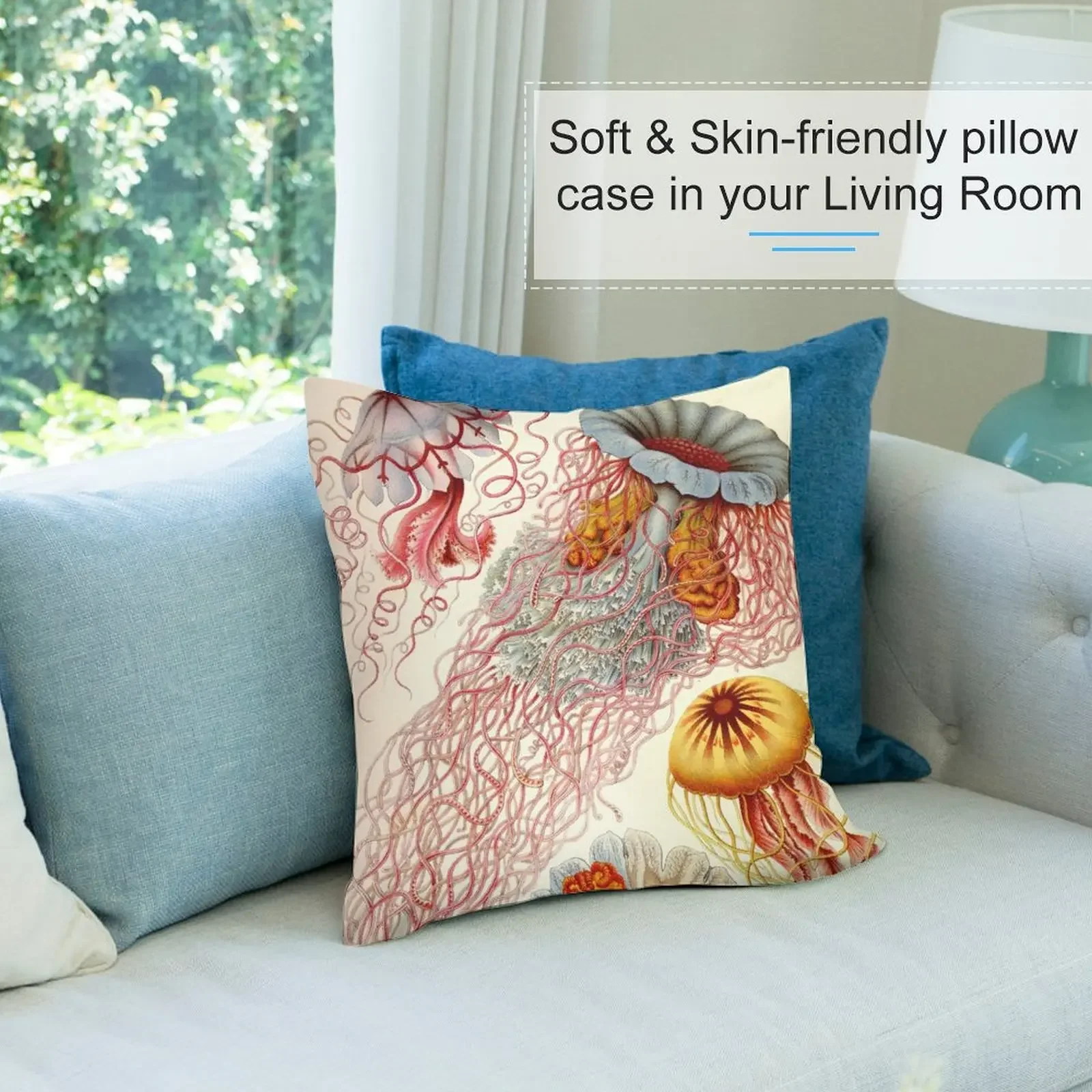 Медуза-е Ernst Haeckel декоративная подушка декоративные подушки для гостиной