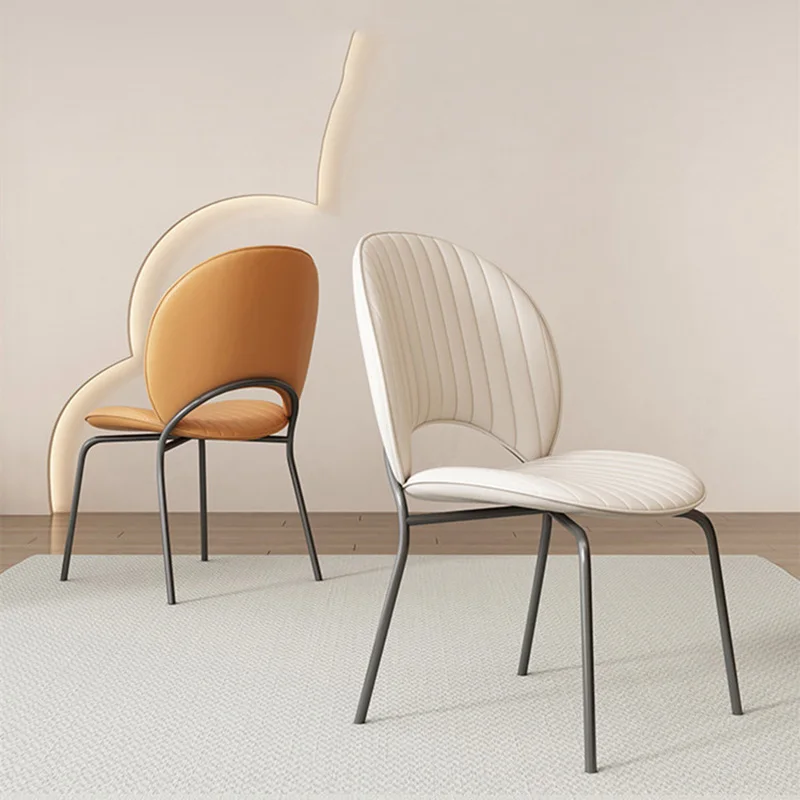 

Luxury Dining Room Chairs Nordic Design Leather Individual Portable Dinning Chair Ergonomic Garden Poltrona Furniture MQ50CY