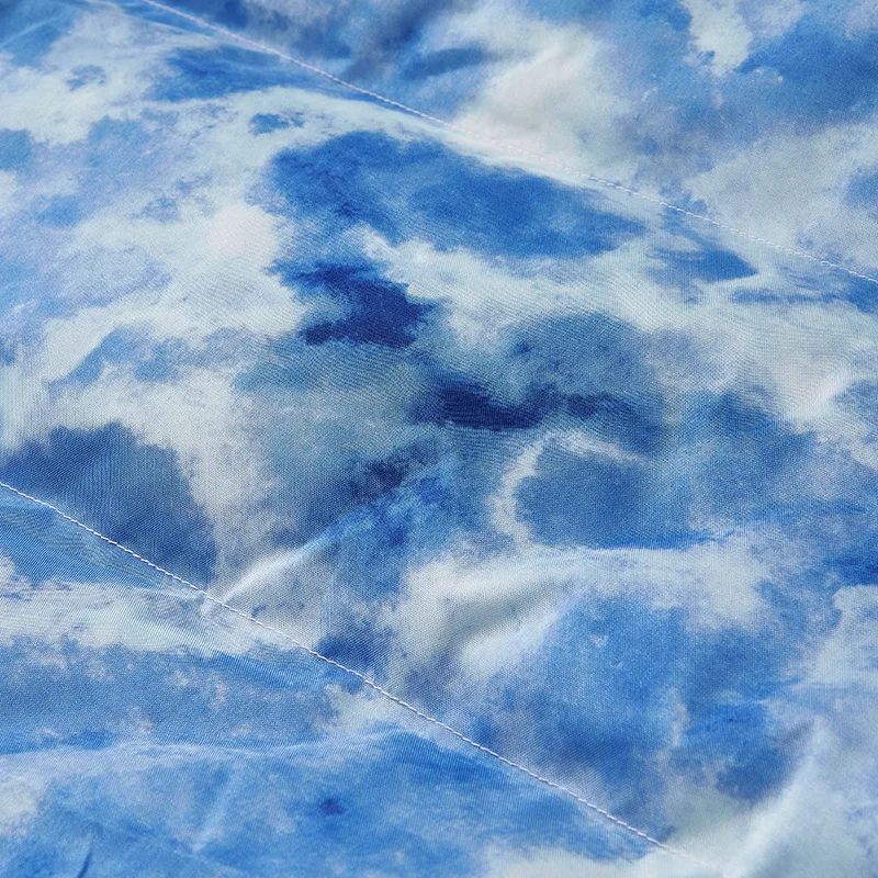 American Fashion Brand Tie-dye Stitching Stand-up Collar Winter Jacket Men  Korean Fashion Loose Warm Jacket Streetwear