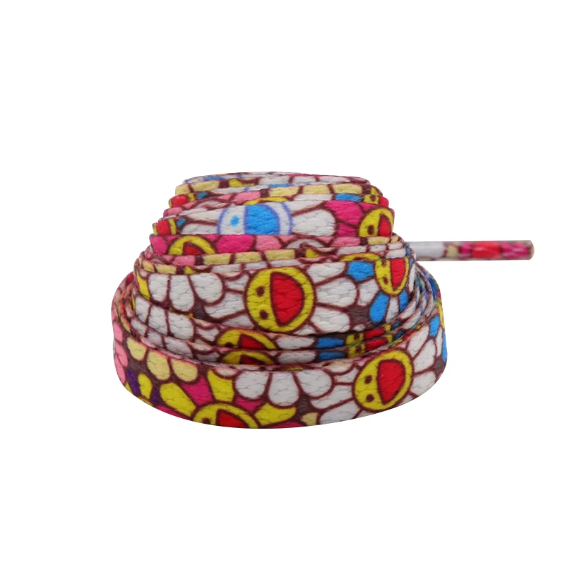 Coolstring 30Pairs/lot Colorfule SunFlowers Heat Transfer Lacets Classical Fashion Strings Wholesale Flatlaces Quality Cordones