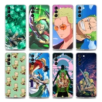anime one piece zoro pirate clear phone case for samsung s9 s10 4g s10e s20 s21 plus ultra fe 5g m51 m31 s m21 soft silicone