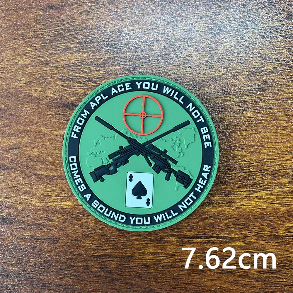 Значок-скелетоны для снайпера двойная винтовка 3D ПВХ тактическая нашивка