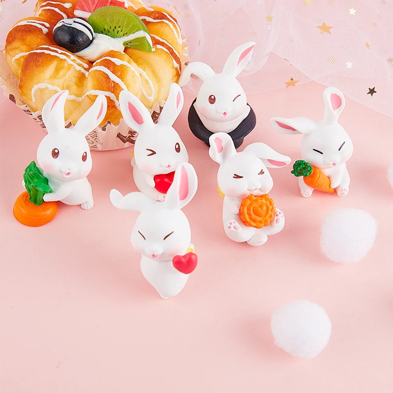 

3 шт., Пасхальный кролик, миниатюрная модель, украшение для дома, настольное украшение для кукольного домика, оптовая продажа