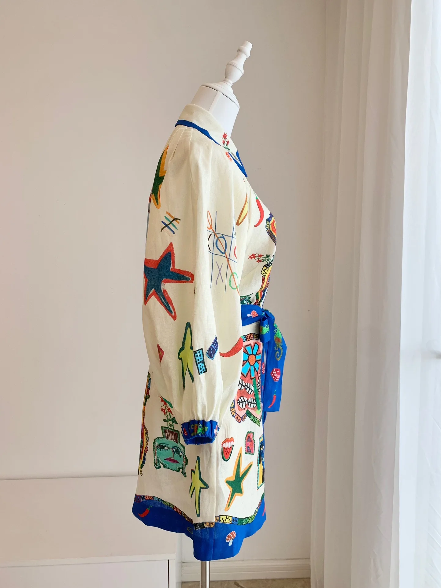 Женские платья 100% льняные Модные с принтом