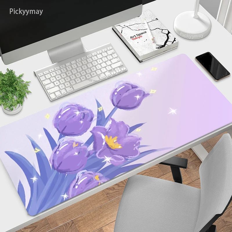 

Flowe Mouse Pad Kawaii Gaming Keyboard Rubber Table Mause Desk Mat Anime Desk Mat Pc Rug Gabinete Gamer Office Accessories