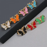 fashion new summer drop shipping exquisite copper inlaid zircon sweet butterfly jewelry gold plated womens open rings