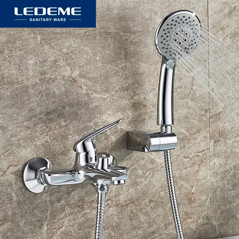 

Bathroom Bathtub Faucet Handheld Shower Chrome Finish Single Handle Tub Mixer Taps Bathtub Faucet Shower L3248