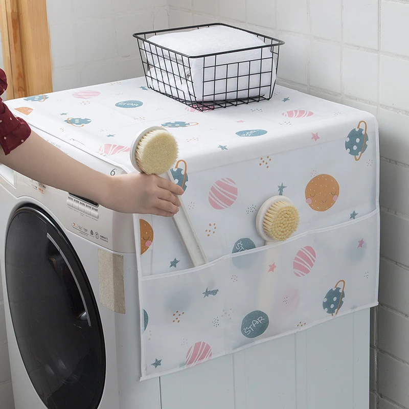 Refrigerator Dust Cover With Storage Bag Washable Multi-purpose Household Washing Machine Cabinet Protection