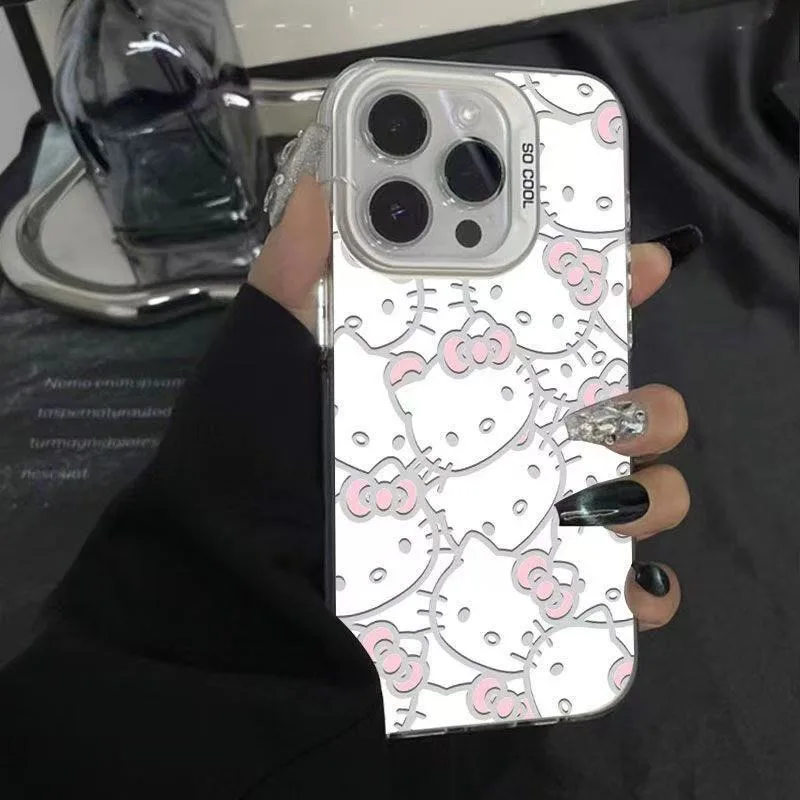 Розовый чехол Sanrio Hello Kitty Cool с полным экраном для Xiaomi Mi 14T 14 13 12 12T 11 Lite Poco X6 F6 F5 X5 F4 F3 X3