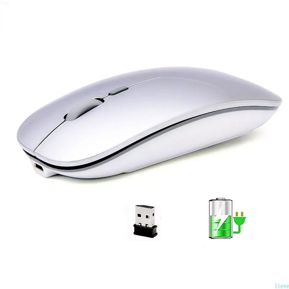 

New Rechargeable Optical Wireless Mouse Mute Slient Button Ultra Thin Mini Optical Ultrathin USB 2.4G Mice For Laptops Computer