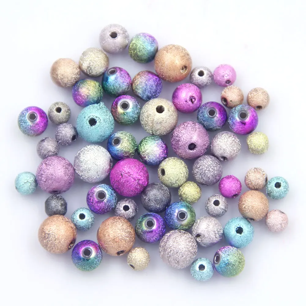

100Pcs Spacer Beads Wrinkle Shiny Colorful Mixed For Charm Bracelet Necklace Fashion Craft Jewelry DIY Finding 6mm 8mm 10mm