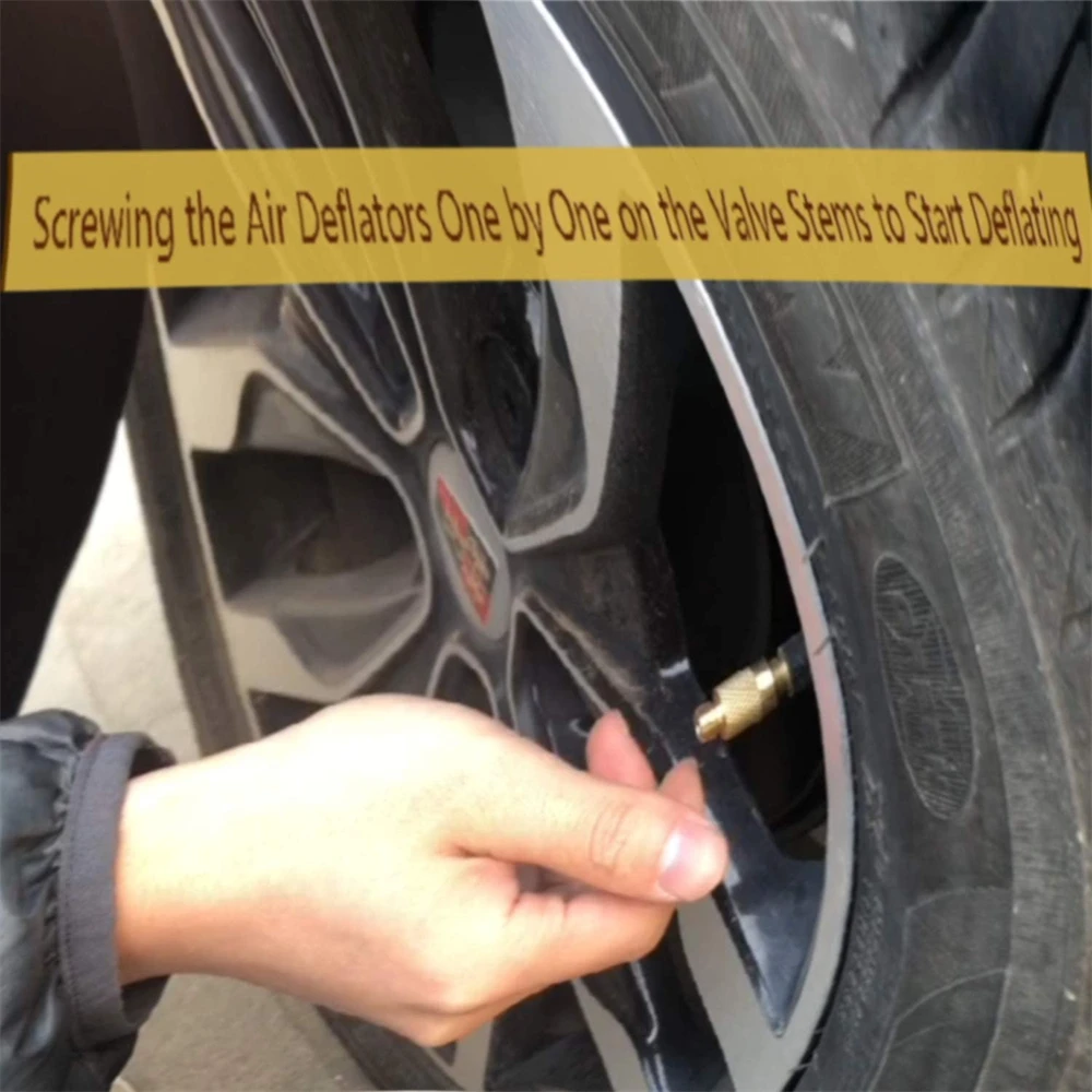 

Tire Deflator 4 in 1 Solid Brass Easy Storage and Using Tire Air Down Tool Tire Pressure Deflators for Offroad Vehicle