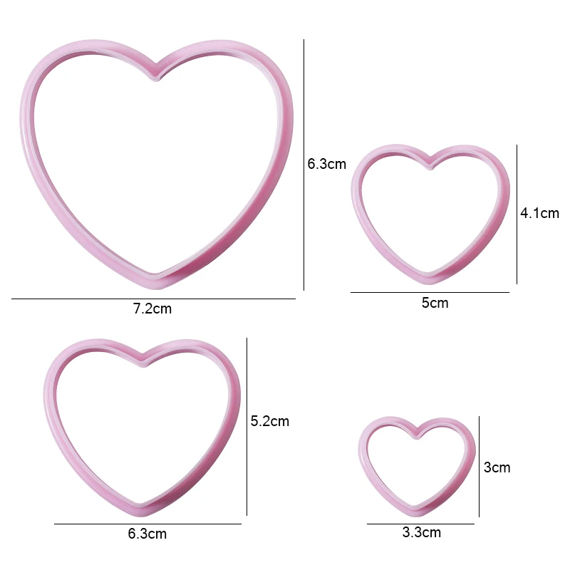 

Формочки для печенья в форме сердца, 4 шт.