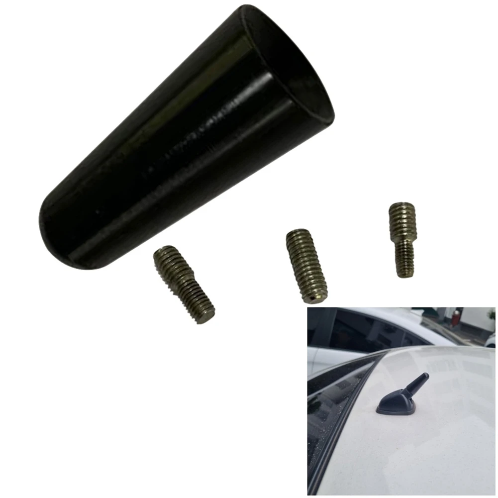 

10Pcs Aluminum Alloy Antenna 3cm Roof Antenna Short Pole Antenna Car Pole Antenna Short Adapter Radio Foot