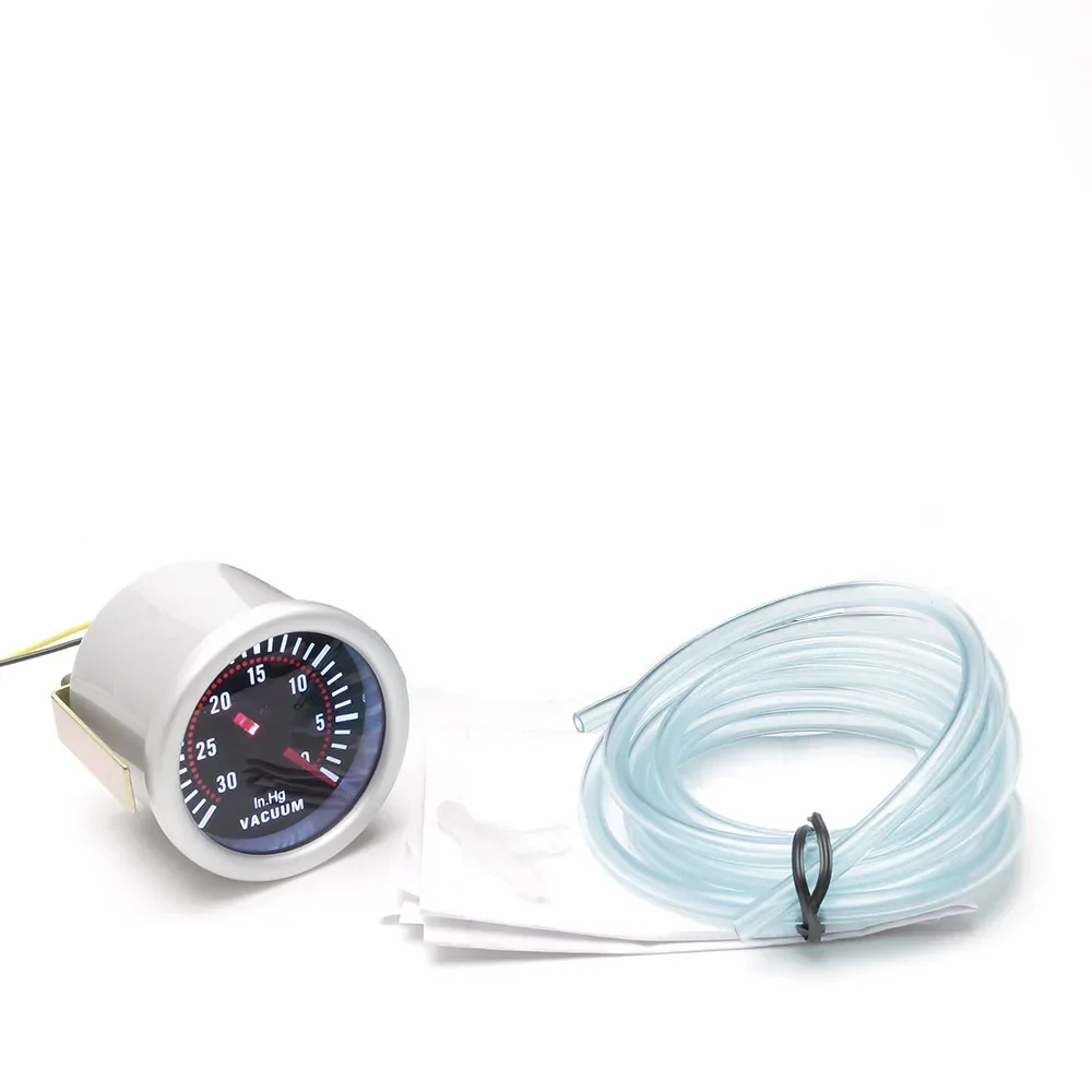 52 мм 12 В автомобильный вакуумметр экран с дымовой линзой белый светодиодный